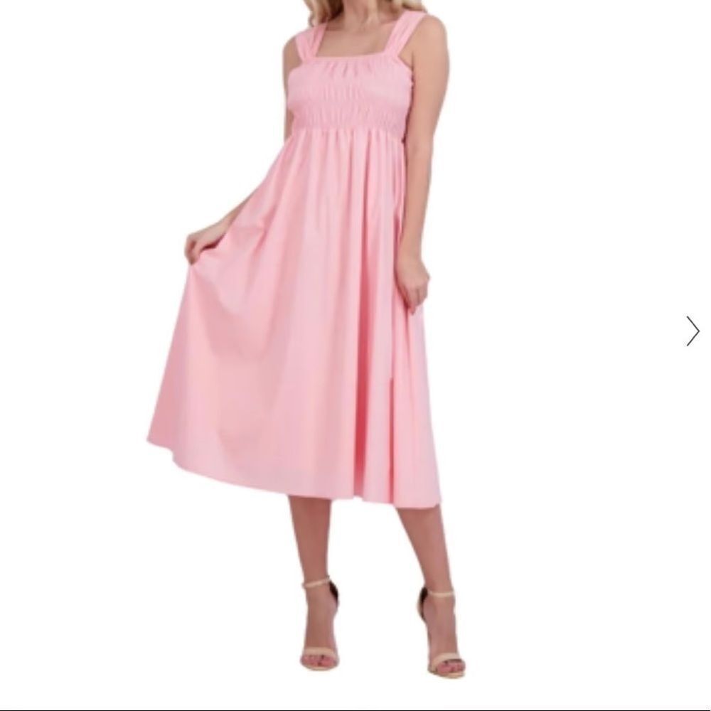 NANETTE Lepore NWT gypsy rose pink pleated smocked Sleeveless Midi Dress size 8